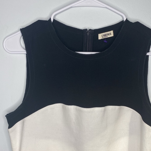L’AGENCE black and white color block a-line lightweight mini dress size S - Picture 5 of 8